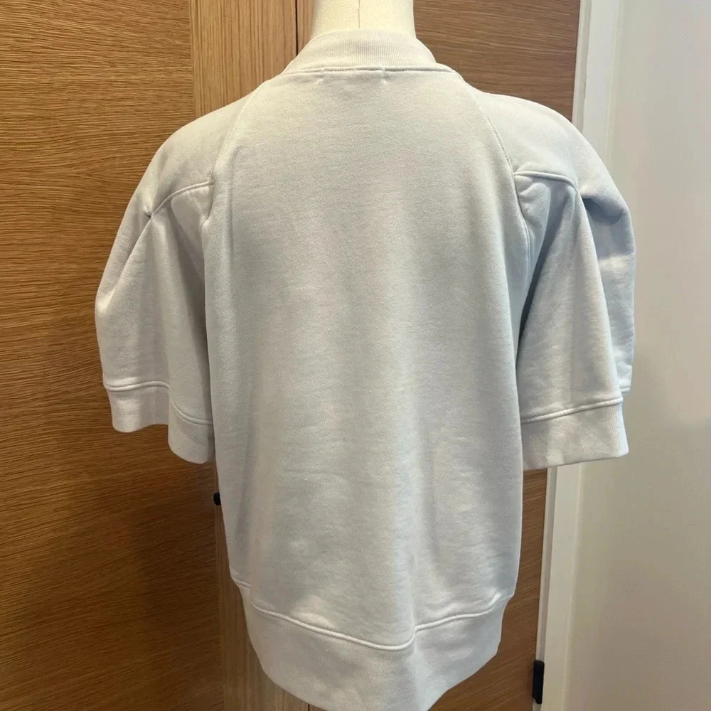 AGOLDE - Sweatshirt Washed French Terry Cotton Boxy Light Grey Puff Shoulders S - Picture 4 of 9